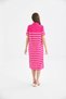 Women's Polo Collar Striped Maxi Length Knitwear Dress 10027 - 6