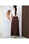 Brown Lace Detail Satin Long Elastic Skirt - 3