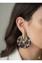 Women's Gold Color Leopard Pattern Dangle Stainless Steel Earrings - 3