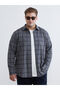 Sparkling Choices from Shining Store Plus Size Standard Fit Long Sleeve Checkered Embroidered Dobby E...