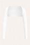 Women's White Long Sleeve Crop Bolero Blouse – Stretchy Fabric, Stylish and Modern Design