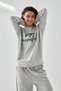 Women's Gray 777 Manifest Oversize 2 Thread Sweatpants Home Wear Set - 4