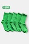 5 Pairs Men Women Socks Solid Green Color Socks Unisex Tennis Sports Socks