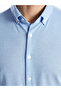 Nevavm Slim Fit Long Sleeve Oxford Men's Shirt with Difference - 3