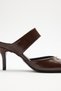 Heeled Shoes 2608 - Blunt Toe Buckle Detailed Bitter Brown Women's Heeled Shoes - 8