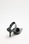 Heeled Shoes 2608 - Black Women's Heeled Shoes with Blunt Toe and Buckle Detail - 5
