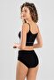 Women's B-Fit Cotton Lycra Bustier Panties Set 6900 Black - 4