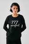 Women's Black 777 Manifest Oversize 2 Thread Tracksuit Home Wear Set - 5