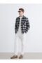 Esvab • Modern & Distinctive Standard Fit Checked Embroidered Wool Blend Men's Lumberjack Shirt - 3