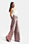 Women's Denim Color 4s6-157 Palazzo Fit Rose Lace Detail Special Design Denim Jeans - 3