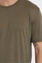 Men's Tencel Fabric Oversize T-Shirt Khaki - 3