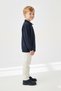 Boy's Sweatshirt with Teddy Bear Print, Navy Blue, Polo Collar, Buttoned, Casual and Special Occasion - 3