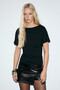 Condimento Women's Soft and Flexible Fabric Drawstring Slim Fit Black Blouse - 2