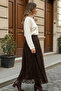 Flock Printed Skirt K214 Brown - 2