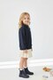 Girl's Sweatshirt with Teddy Bear Print, Navy Blue, Polo Collar, Buttoned, Casual and Special Occasion - 2