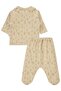 Embossed Leaf Print Bodysuit Sets - Ivory - 4