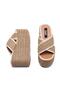 Women's high heeled wicker detailed cross platform lightweight sole slipper 18010 - 4