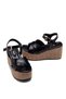 Women's high platform heeled sandals with woven detail and criss-cross design - lightweight sole - model 18105 - 8