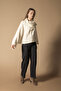 Tricot Sweater with Shawl Detail - 2