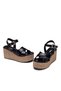 Women's high platform heeled sandals with woven detail and criss-cross design - lightweight sole - model 18105 - 9
