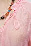 Women's Transparent Blouse with Elastic Waist and Drawstring Detail - 2