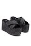 Women's high heeled wicker detailed cross platform lightweight sole slipper 18010