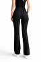 Women's High Waist Lycra Front Gathered Fabric Trousers Stretchy Office Casual Stylish - 3