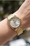 32mm Steel Case Gold Color Band Silver Dial Women's Wristwatch - 3