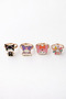 Adjustable Kuromi Rainbow Cat Rabbit Butterfly Design Children's Ring Sets - 2
