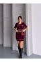 Gold Button Detailed Crop Cardigan Mini Skirt Knitwear Set - 6
