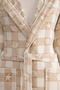Shell Plaid Velvet Hooded Bathrobe Size L - 2