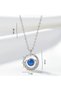 Blue Stone Starry Planet Necklace - Silver Color with Zircon Stone Detail - 9