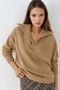 My Fashion Zippered Collar Oversized Knitwear Sweater