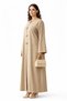 Premium Bella Linen Abaya I Elegant Front Button Design I Modest Beige - 2