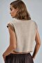 My Fashion Buttoned Striped Knitwear Short Top - 2