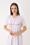 Women's Cotton Short Sleeve Patterned Long Nightdress - 2