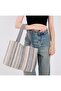 Striped Pattern Women's Shoulder Bag - 15" Laptop Compatible - Washable Casual Bag with Lining and Interior Pockets - 3