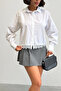 Women's White Stylish Lace Detailed Shirt - 7
