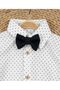 Baby Boy Suit with Bow Tie, Suspender Belt, and Snap Buttons at the Bottom - 6