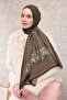 Organic Shawl- 471002-07 |   195X75 cm |   Tok Duruşlu, Non-Slip, Rope Patterned, Dark Green - 3