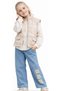 Girl's Triple Set with Sequin Embroidery Detail on Puffy Vest, Muslin Shirt and Embroidery Detail on Trouser Legs - 3