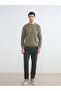 Green Regular Fit Honeycomb Textured Men's Knit Sweater - 2