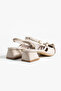Women's Beige Short Block Heeled Shoes - 4