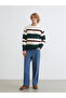 Esvab • Modern & Distinctive Zero Roba Collar Striped Men's Knitwear Sweater - 2