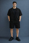 Men's Alaçatı Style Shirt Shorts Wrinkled Oversize Waffle Premium Fabric Relaxed Fit Bottom Top Set
