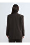 Soulife Brown Double-Breasted Collar Women's Blazer Jacket - 4