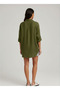 Oversized Linen Textured 100% Cotton Single-Pocket Loose Shirt - 4