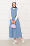 Asymmetric Vest and Skirt Denim Two-Piece Set Light Blue - 3