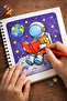 Cozy Space Coloring Book - Space Themed - Adult and Children - Thick Pages with Spiral Binding - 2