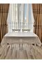 Tablecloth Plastic White Dobby Dense Woven Effect – Shiny Dense Fringed – Multi-Dimensional - 3